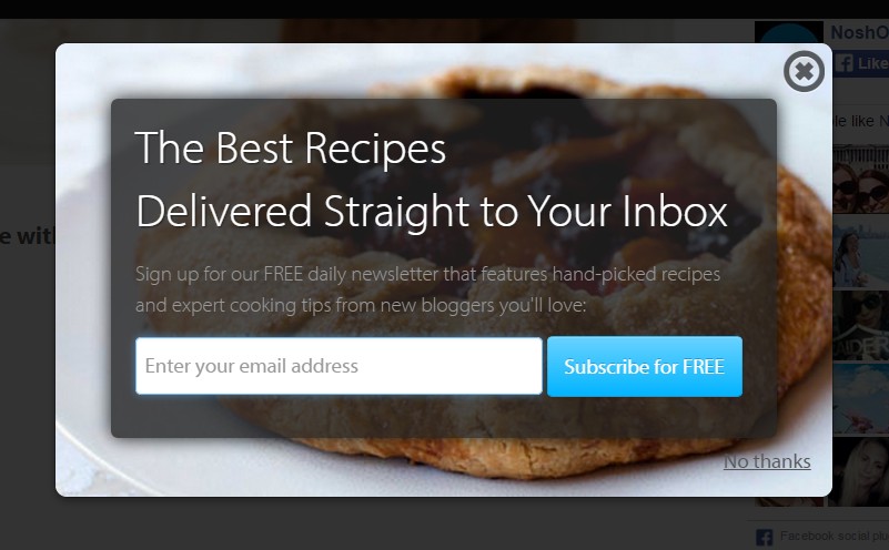 content based popup example
