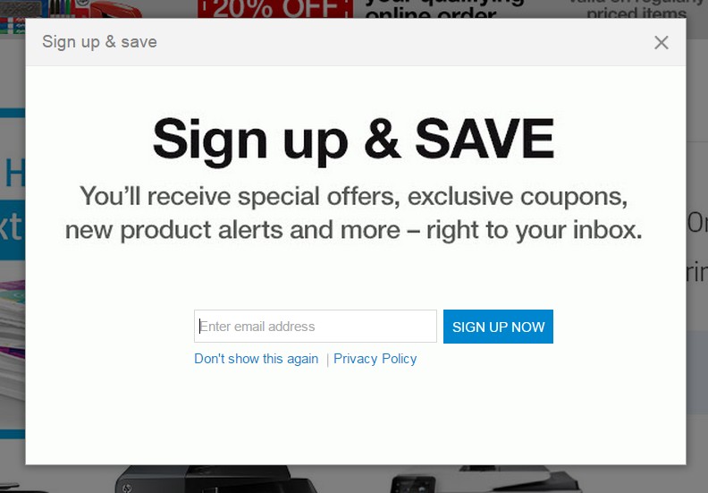 time based popup example